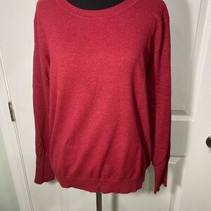 Primark Elegant Red Crew Neck Sweater Size XL CB-